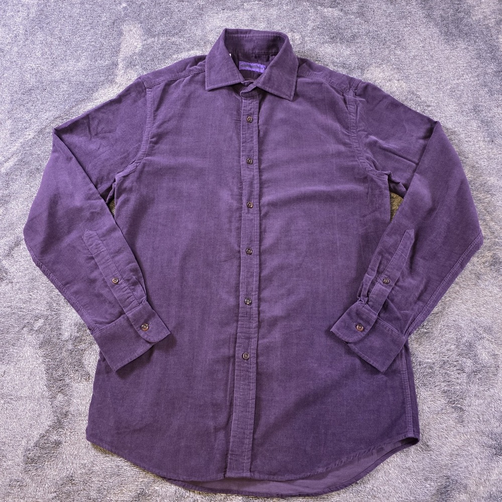 Ralph Lauren Purple Label Corduroy Dress Shirt Mens Small Fine Whale $495